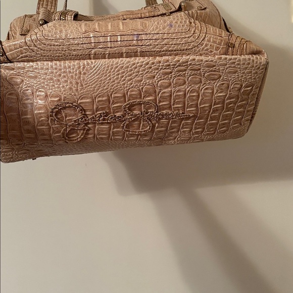 🎄Jessica Simpson Crocodile Embossed Tan Handbag - Picture 2 of 10
